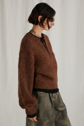 【24WINTER PRE ORDER】2Way Alpaca Shaggy Knit