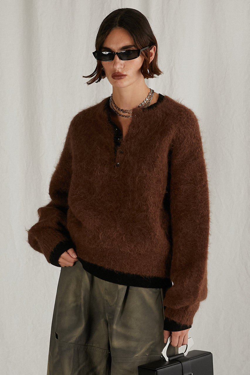 【24WINTER PRE ORDER】2Way Alpaca Shaggy Knit