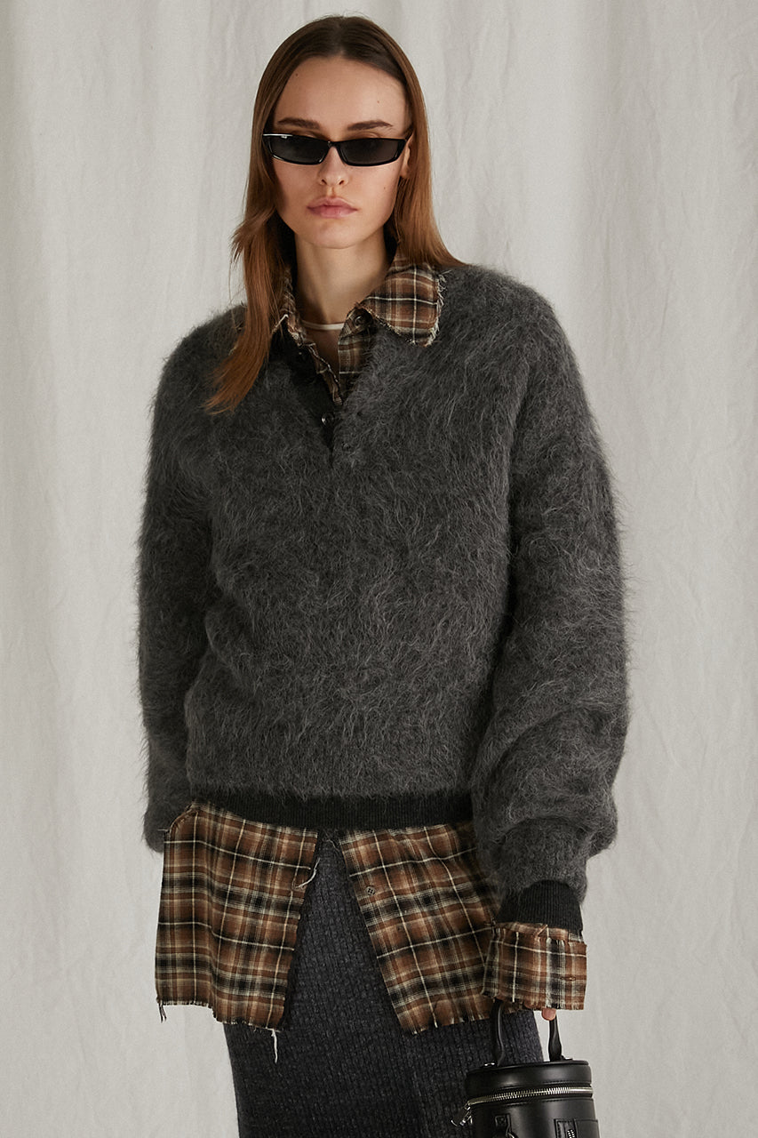 【24WINTER PRE ORDER】2Way Alpaca Shaggy Knit