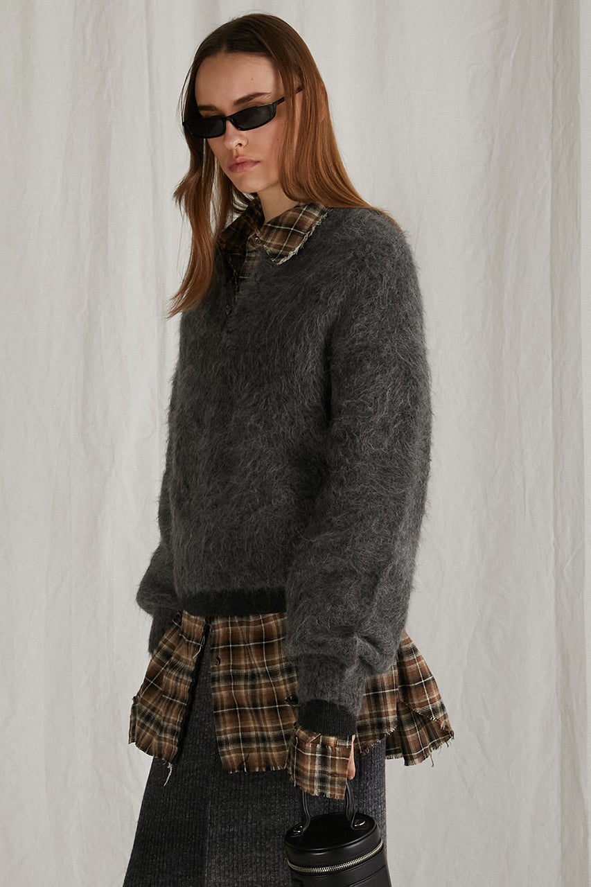 【24WINTER PRE ORDER】2Way Alpaca Shaggy Knit