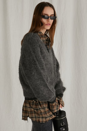 【24WINTER PRE ORDER】2Way Alpaca Shaggy Knit