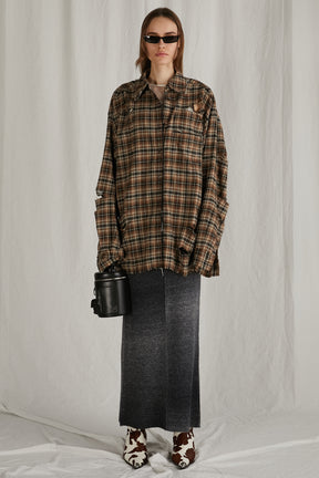 [24Autumn PRE ORDER] DAMAGED CHECK SHIRT