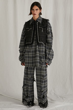 [24Autumn PRE ORDER] DAMAGED CHECK PANTS