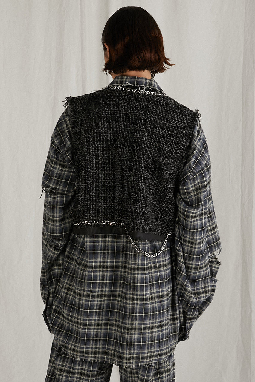 [24Autumn PRE ORDER] CROPPED TWEED VEST