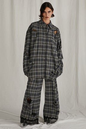 [24Autumn PRE ORDER] DAMAGED CHECK PANTS