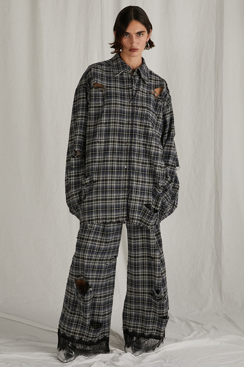 [24Autumn PRE ORDER] DAMAGED CHECK SHIRT