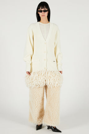 Hand-Fringed Knit Cardigan - 2025 WINTER