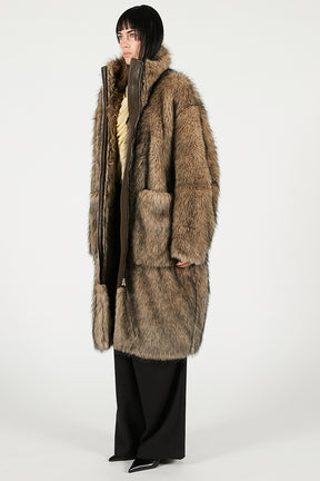 Synthetic Fur Long Coat - 2025 WINTER