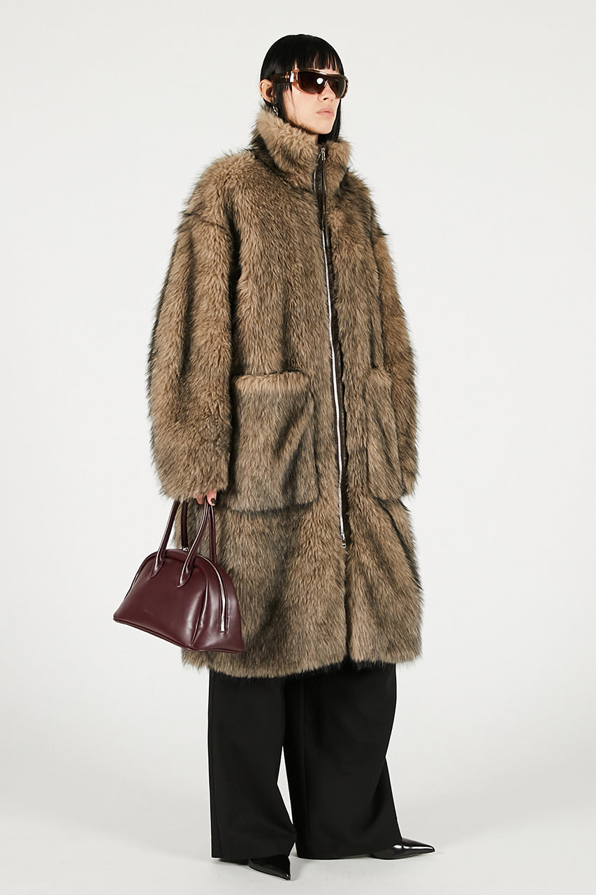 Synthetic Fur Long Coat - 2025 WINTER