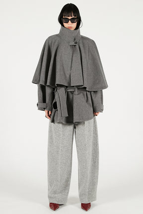 Wool Cape Short Coat