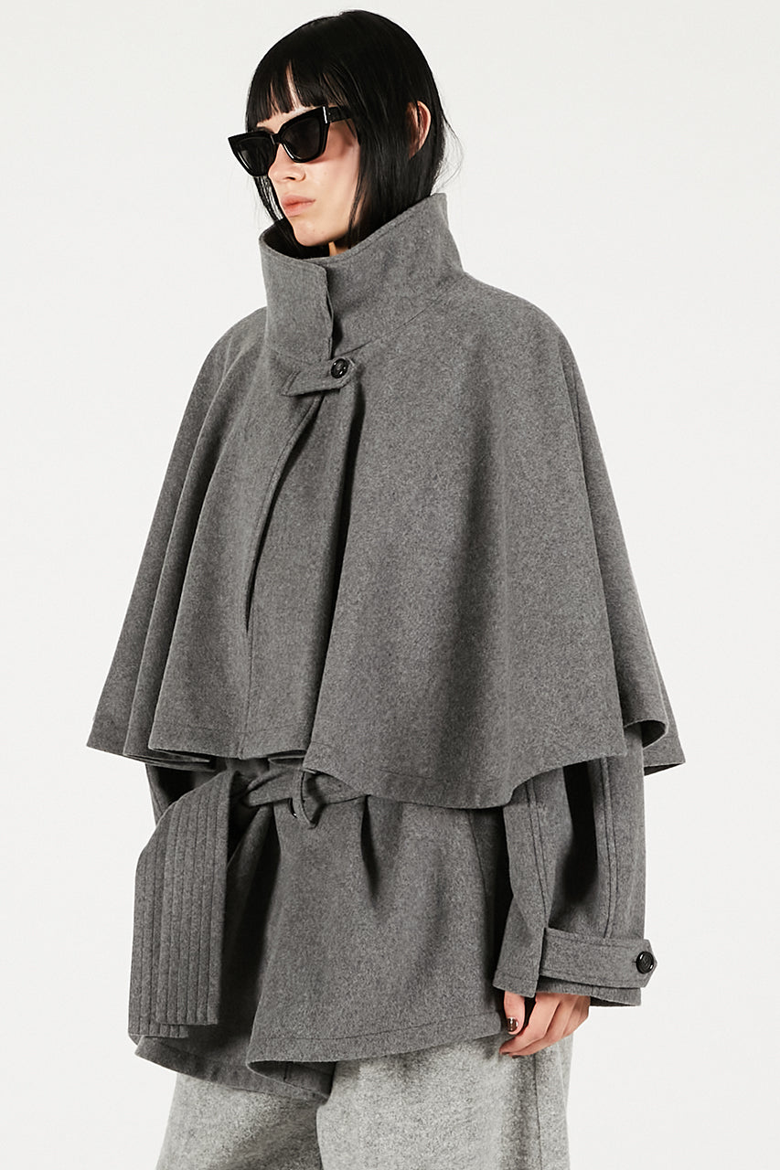 Wool Cape Short Coat
