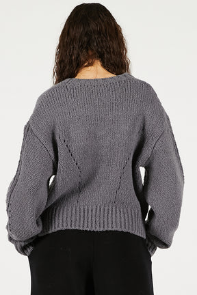 Heart Neck Knit Top - 2025 WINTER