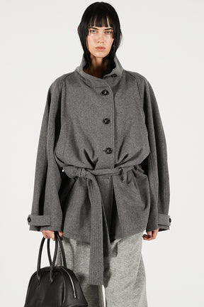 Wool Cape Short Coat