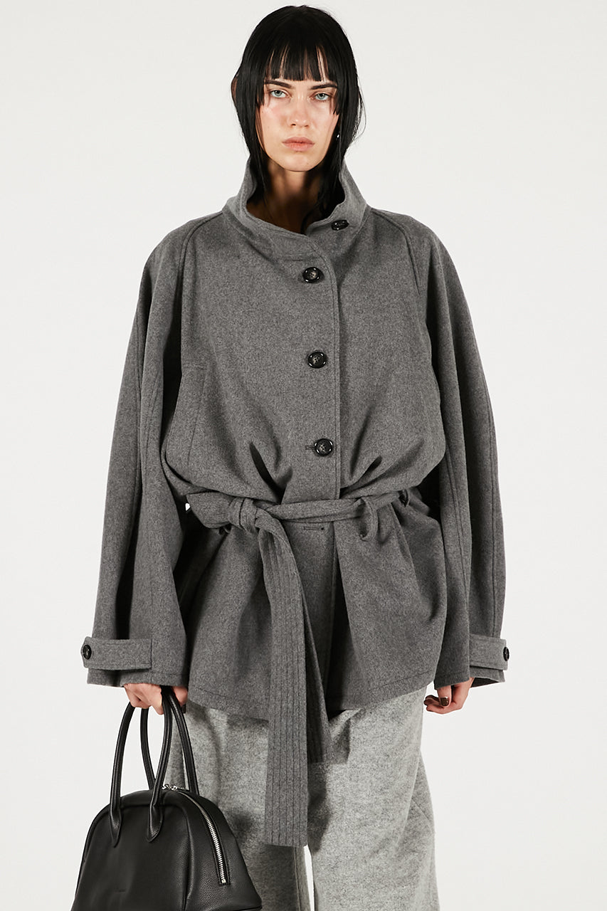 Wool Cape Short Coat