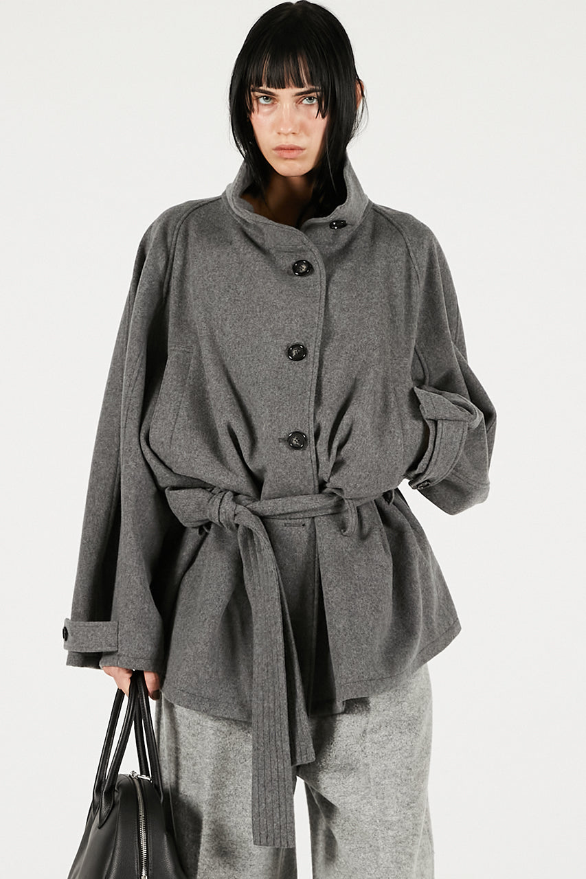 Wool Cape Short Coat