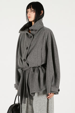 Wool Cape Short Coat