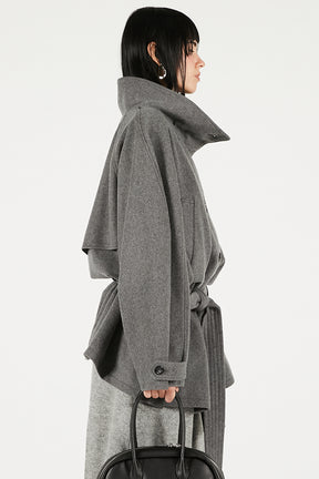Wool Cape Short Coat