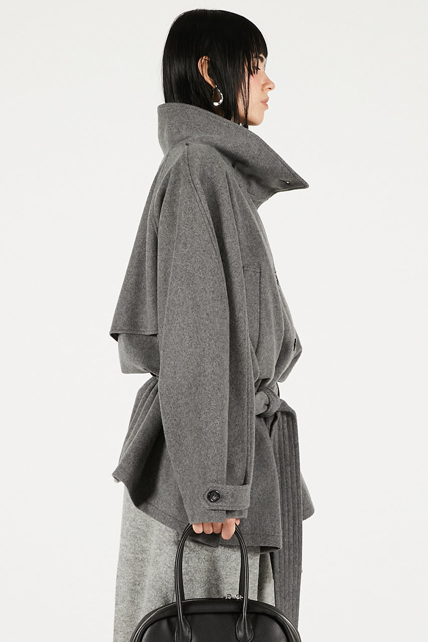 Wool Cape Short Coat