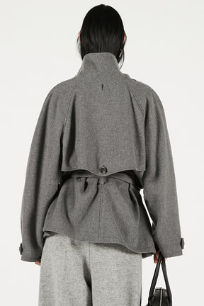 Wool Cape Short Coat