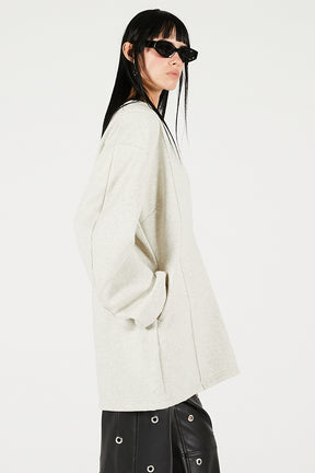 Deep V-Neck Sweatshirt - 2025 WINTER