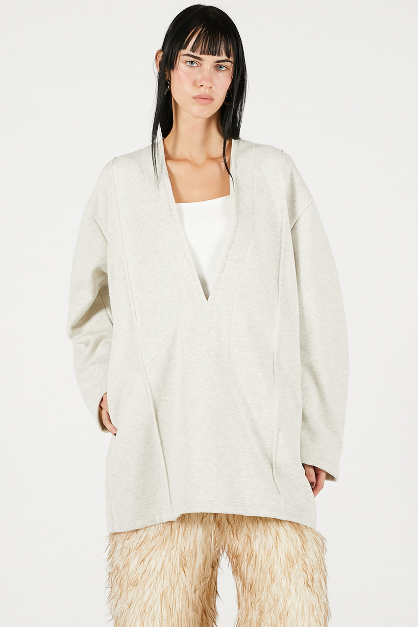 Deep V-Neck Sweatshirt - 2025 WINTER