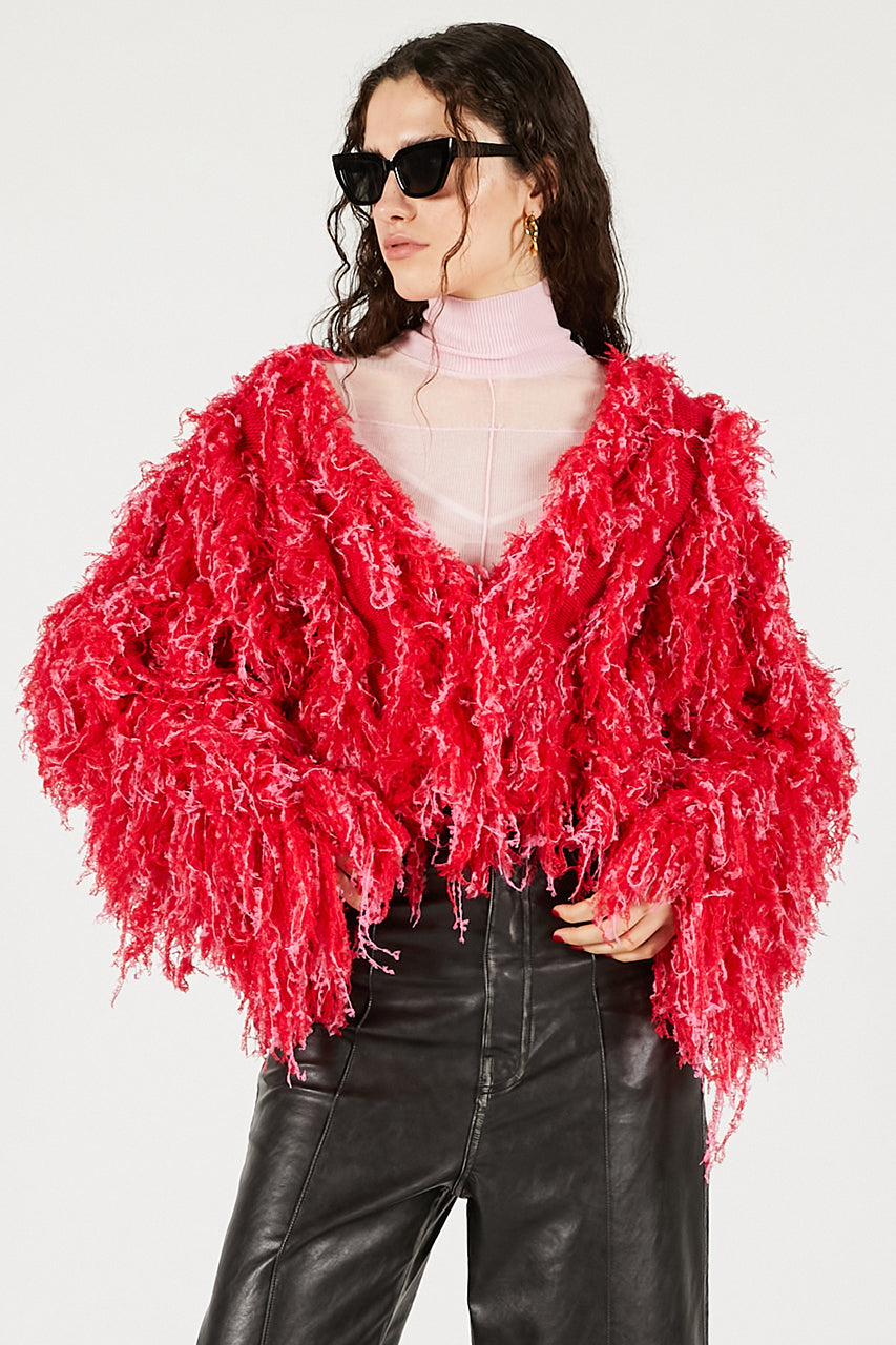 Fluffy Knit Cardigan - 2025 WINTER