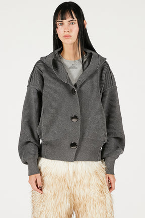 Hoodie Knit Cardigan - 2025 WINTER
