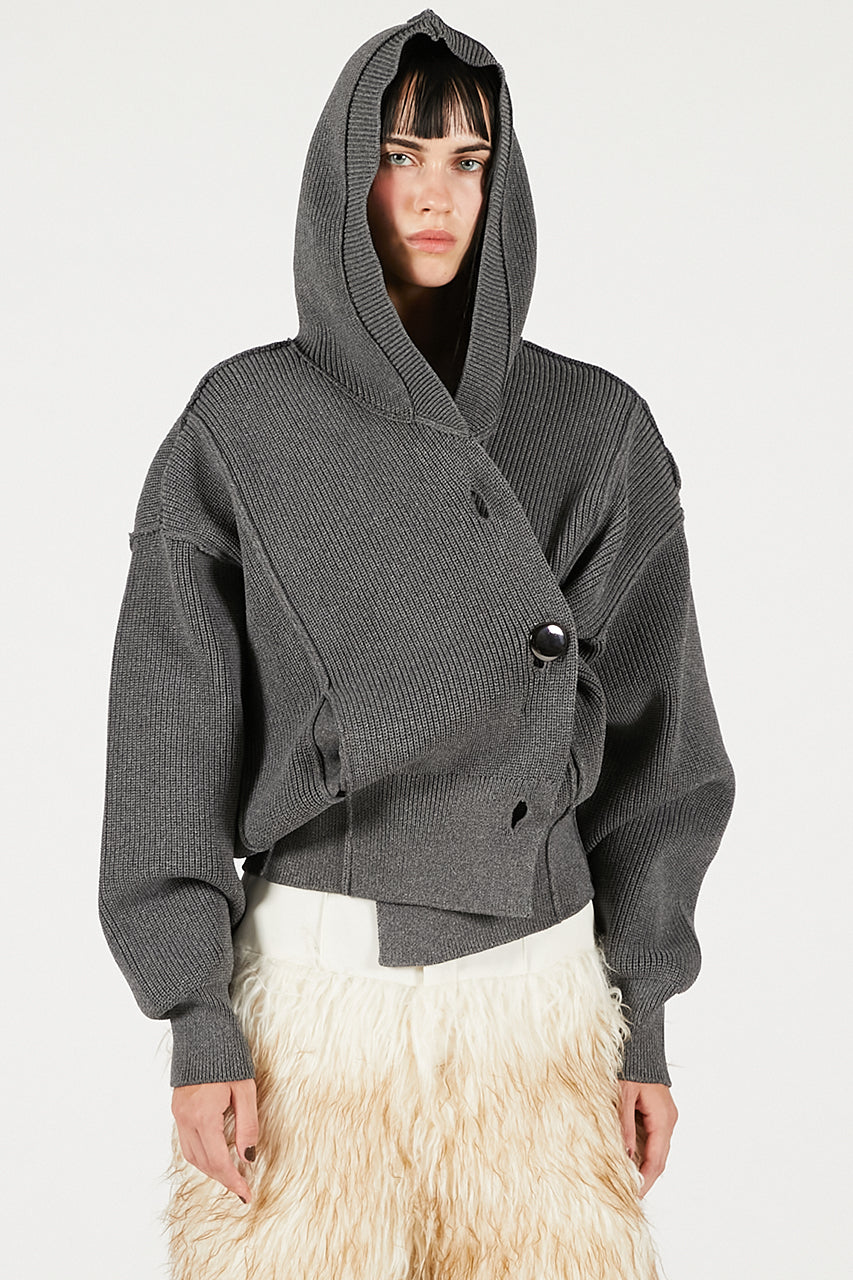 Hoodie Knit Cardigan - 2025 WINTER