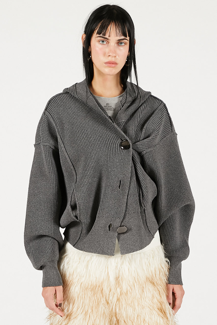 Hoodie Knit Cardigan - 2025 WINTER