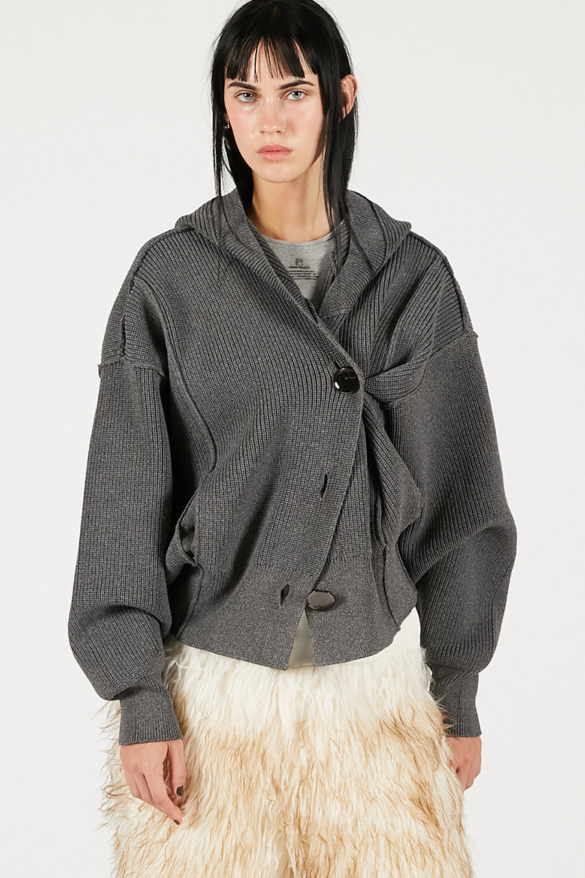 Hoodie Knit Cardigan - 2025 WINTER