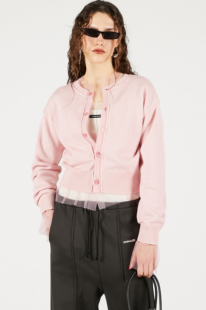 Reversible Tulle Knit Cardigan - 2025 WINTER