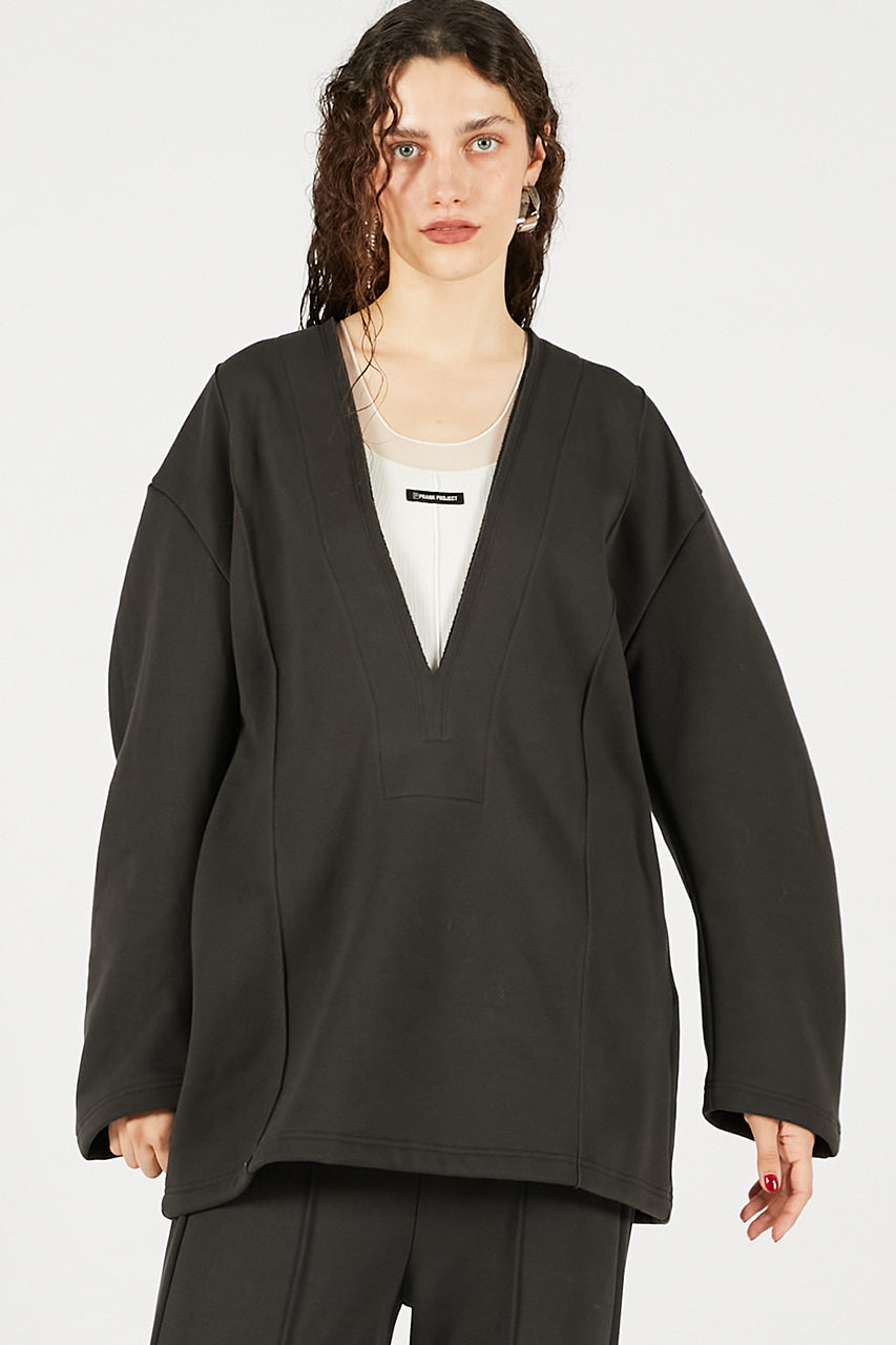 Deep V-Neck Sweatshirt - 2025 WINTER