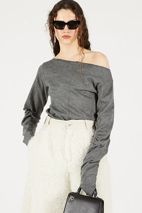 Wool Slouchy Sleeve Top - 2025 WINTER