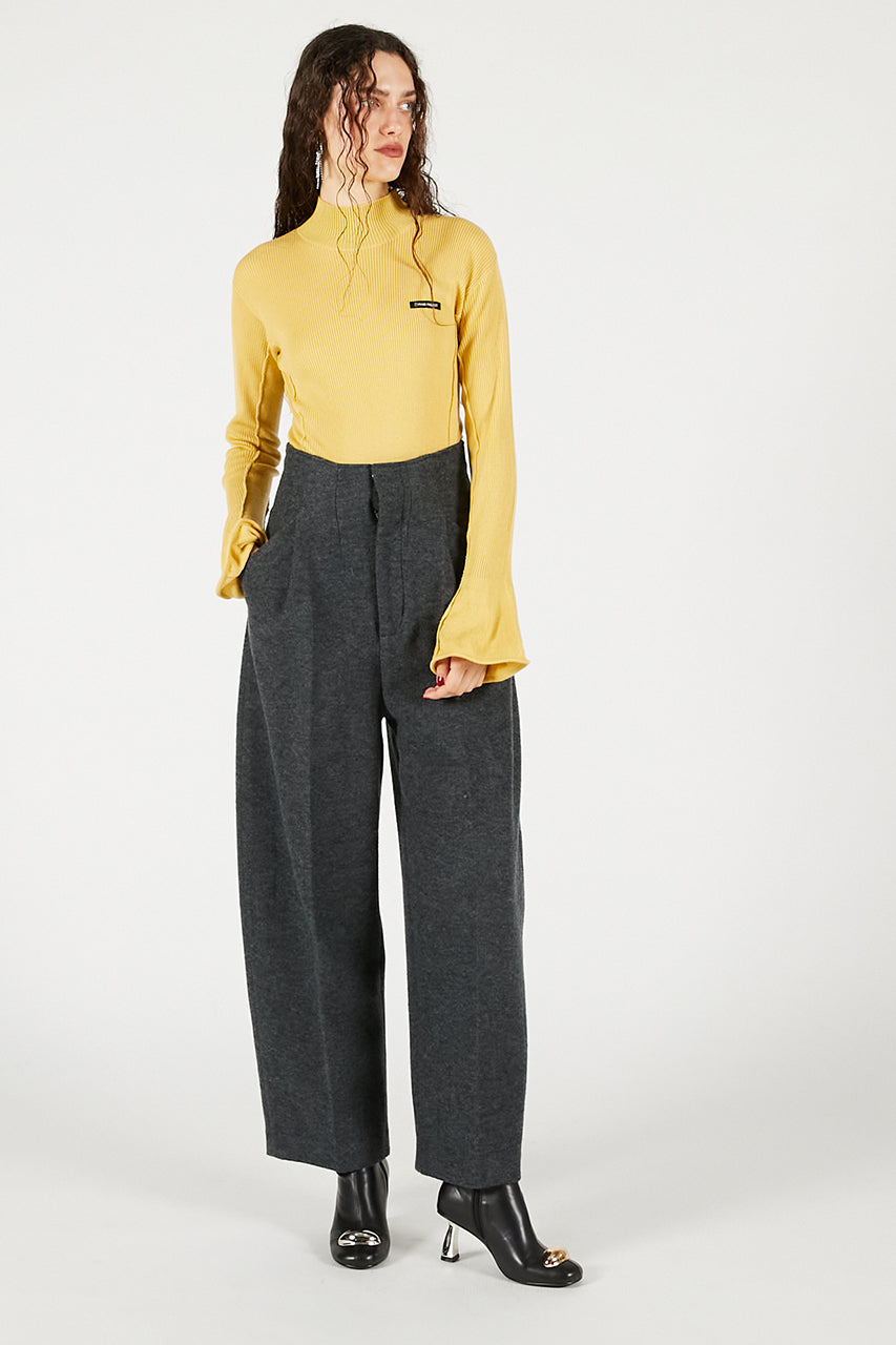 Wave Hem Sleeve Rib Knit - 2025 WINTER