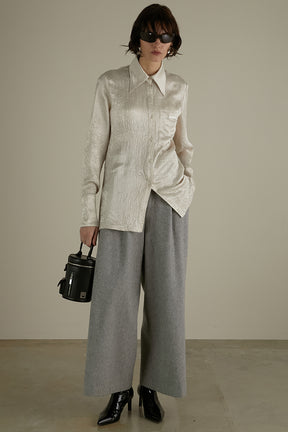 Super100 Cut Off Wool Pants