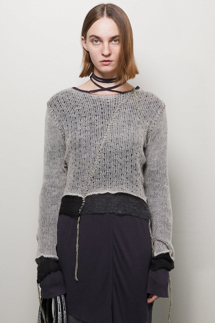 【24WINTER PRE ORDER】Mohair Blur Reversible Knit Top