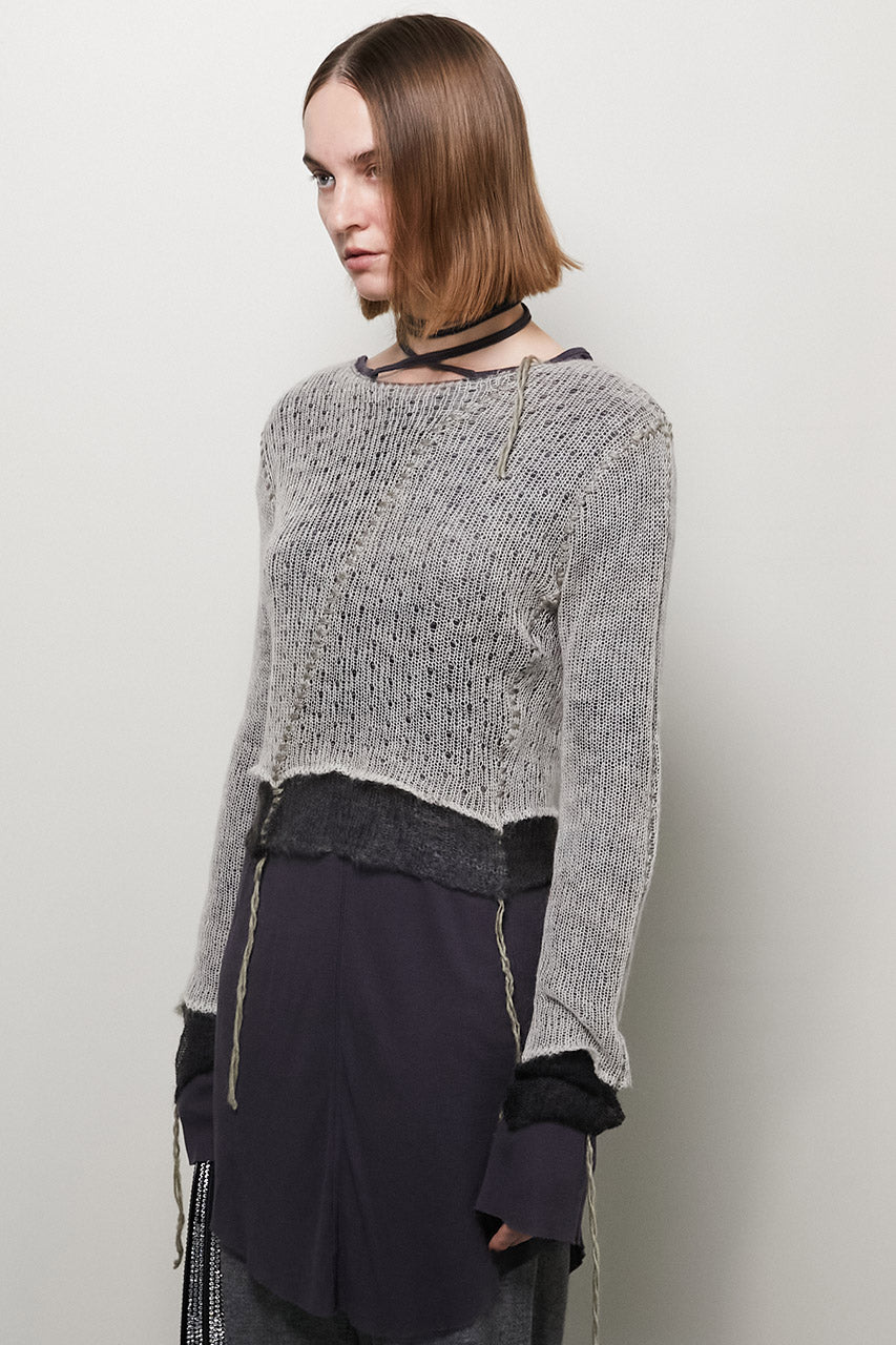 【24WINTER PRE ORDER】Mohair Blur Reversible Knit Top