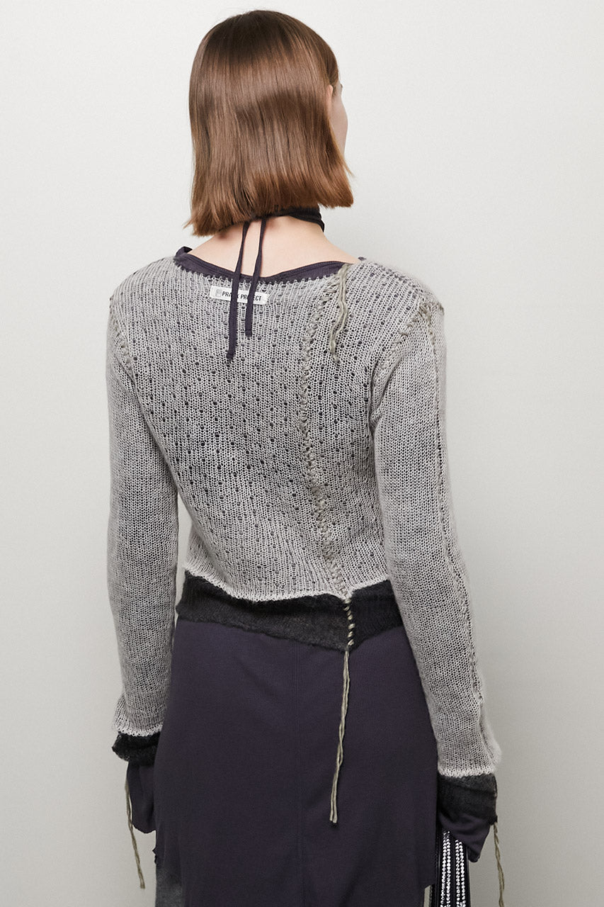 【24WINTER PRE ORDER】Mohair Blur Reversible Knit Top