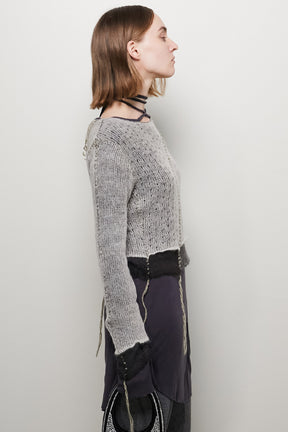 【24WINTER PRE ORDER】Mohair Blur Reversible Knit Top