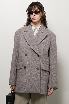 [24Autumn PRE ORDER] Sliver Wool Overcoat Jacket