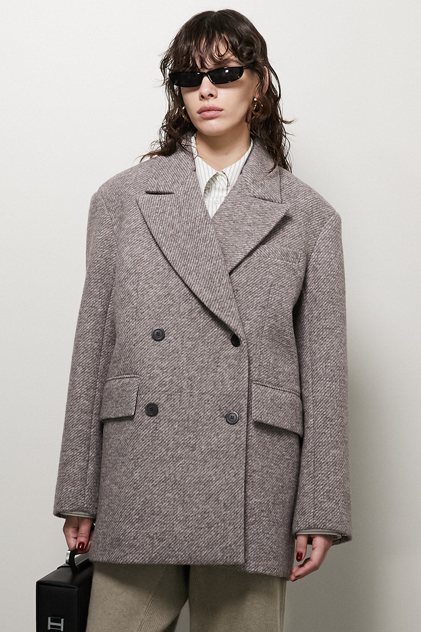 【24WINTER PRE ORDER】Sliver Wool Overcoat Jacket