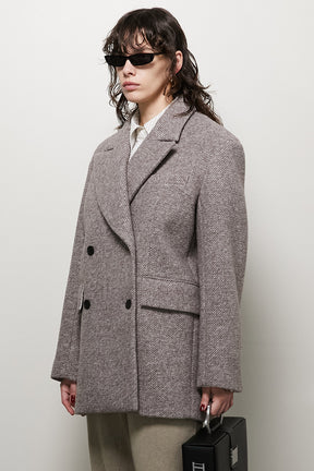 【24WINTER PRE ORDER】Sliver Wool Overcoat Jacket