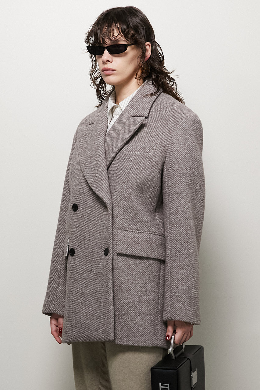 [24Autumn PRE ORDER] Sliver Wool Overcoat Jacket