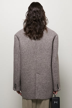 Sliver Wool Overcoat Jacket