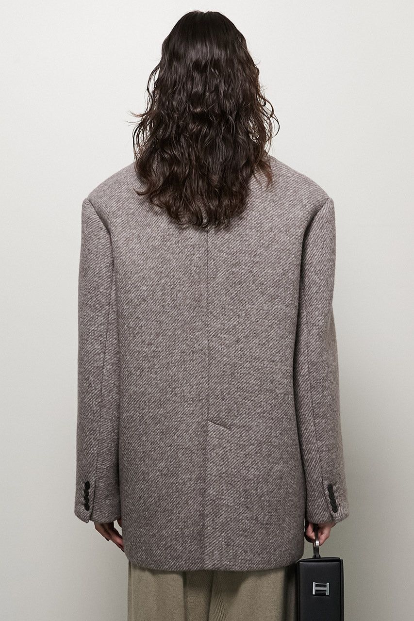 【24WINTER PRE ORDER】Sliver Wool Overcoat Jacket