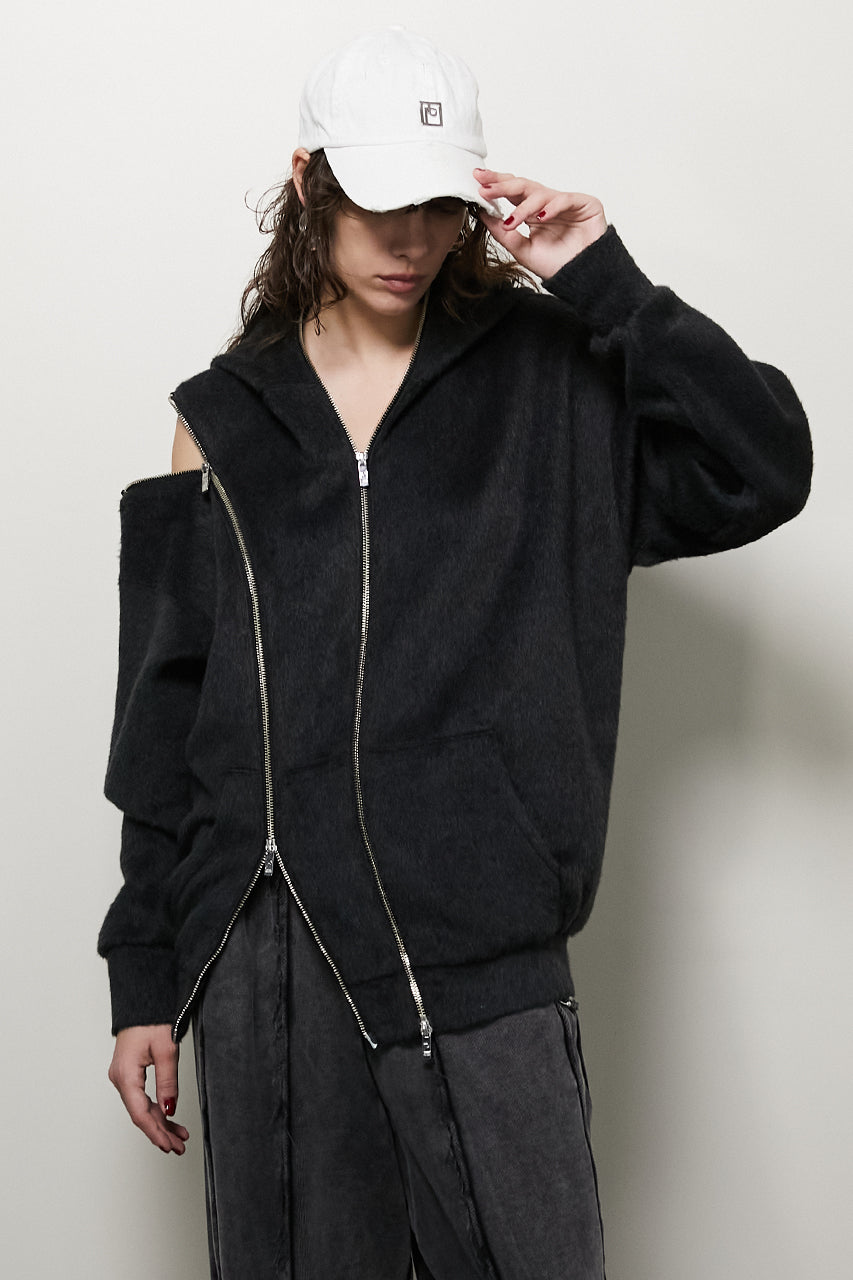 【24WINTER PRE ORDER】Double Zip Shaggy Hoodie