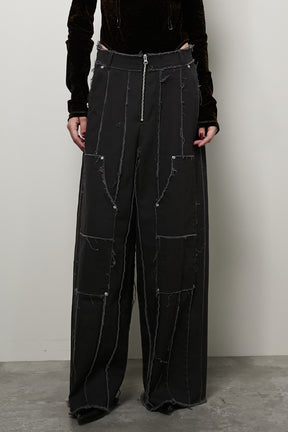 【24WINTER PRE ORDER】Raw Edge Panel Pants