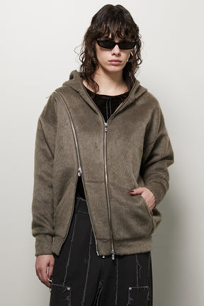 【24WINTER PRE ORDER】Double Zip Shaggy Hoodie