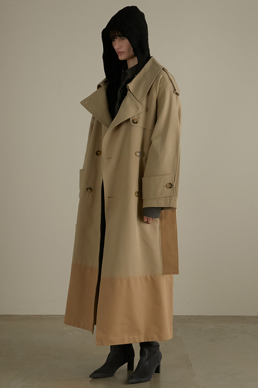 SALE】Cotton Double Cloths Over Trench Coat