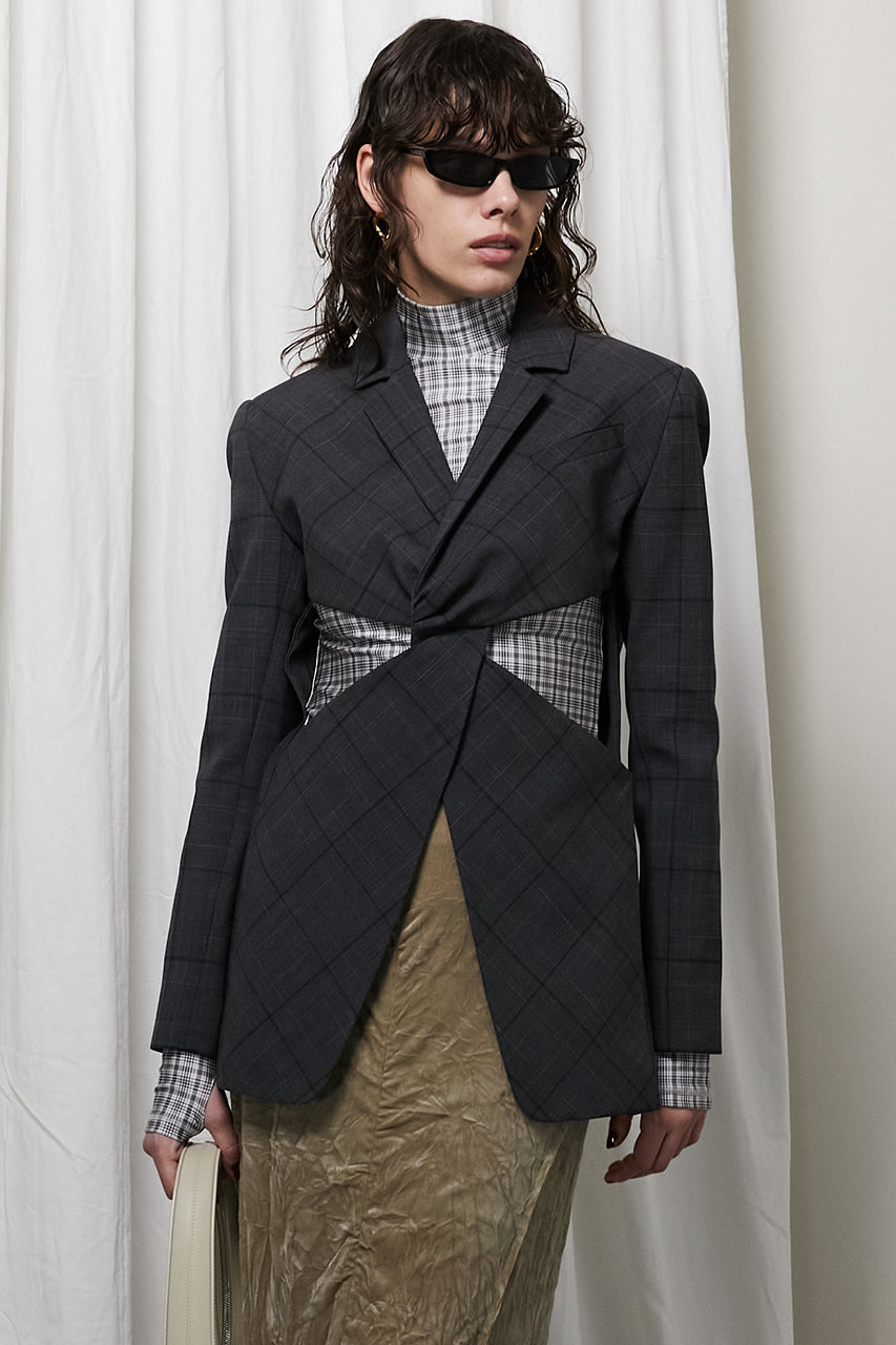 Twisted Cutout Tailored Jacket